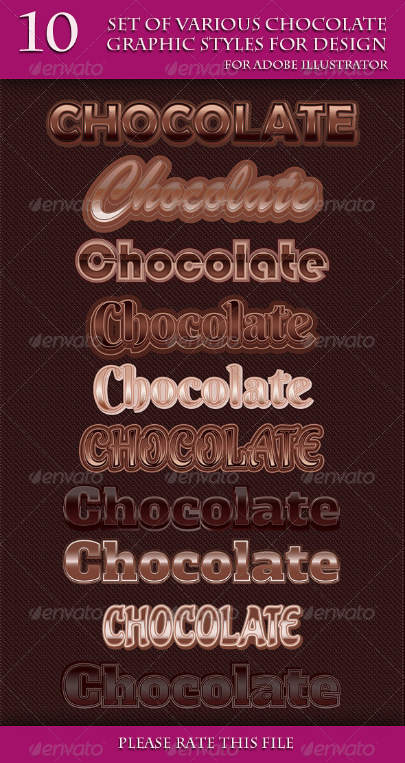 GraphicRiver Set of Various Chocolate Graphic Style for Design 6961507 GraphicRiver Set of Various Chocolate Graphic Style for Design 6961507