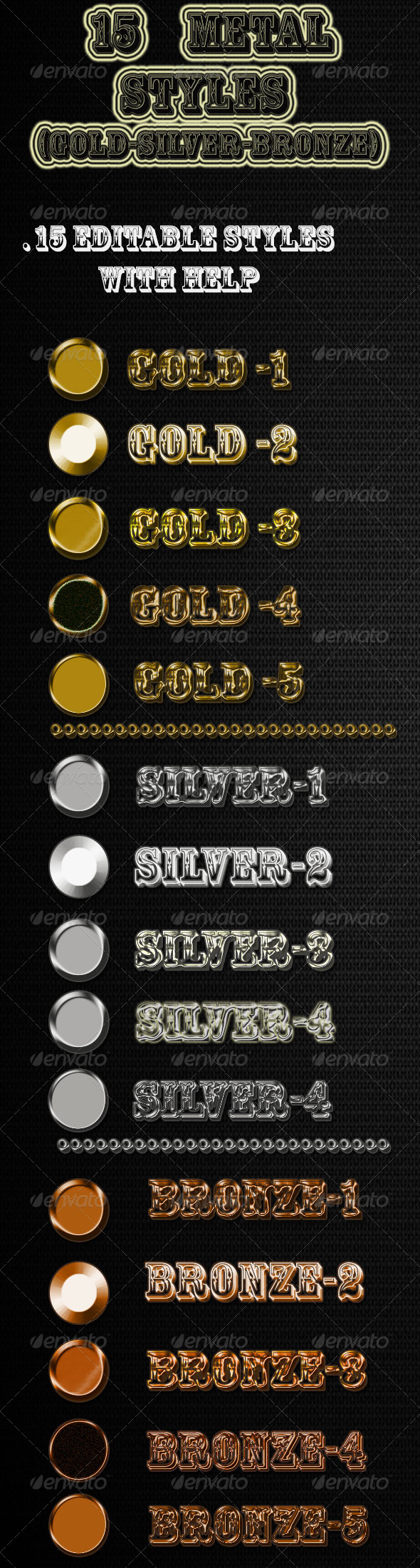 GraphicRiver 15 Metal Styles 6961834 GraphicRiver 15 Metal Styles 6961834
