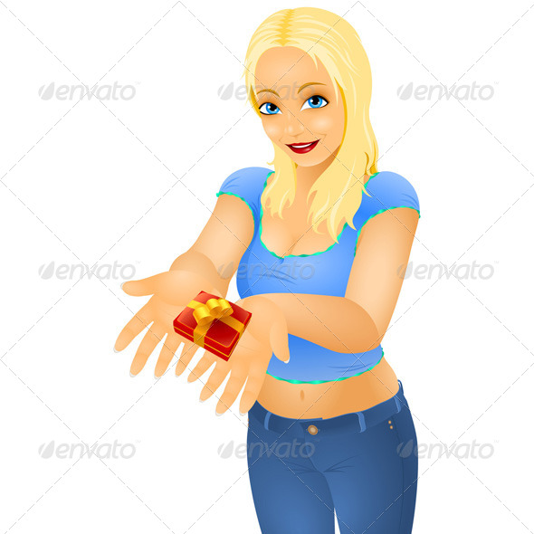 GraphicRiver Girl Presents a Gift 6962364 GraphicRiver Girl Presents a Gift 6962364