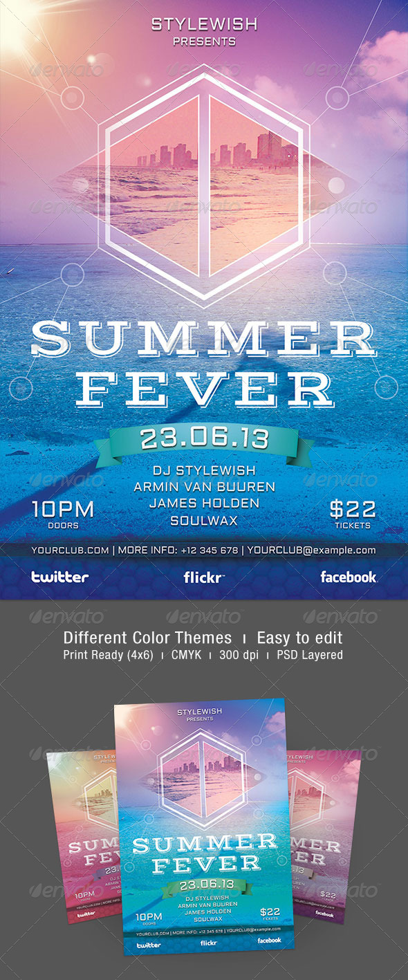 Summer Fever Flyer - Clubs & Parties Events
