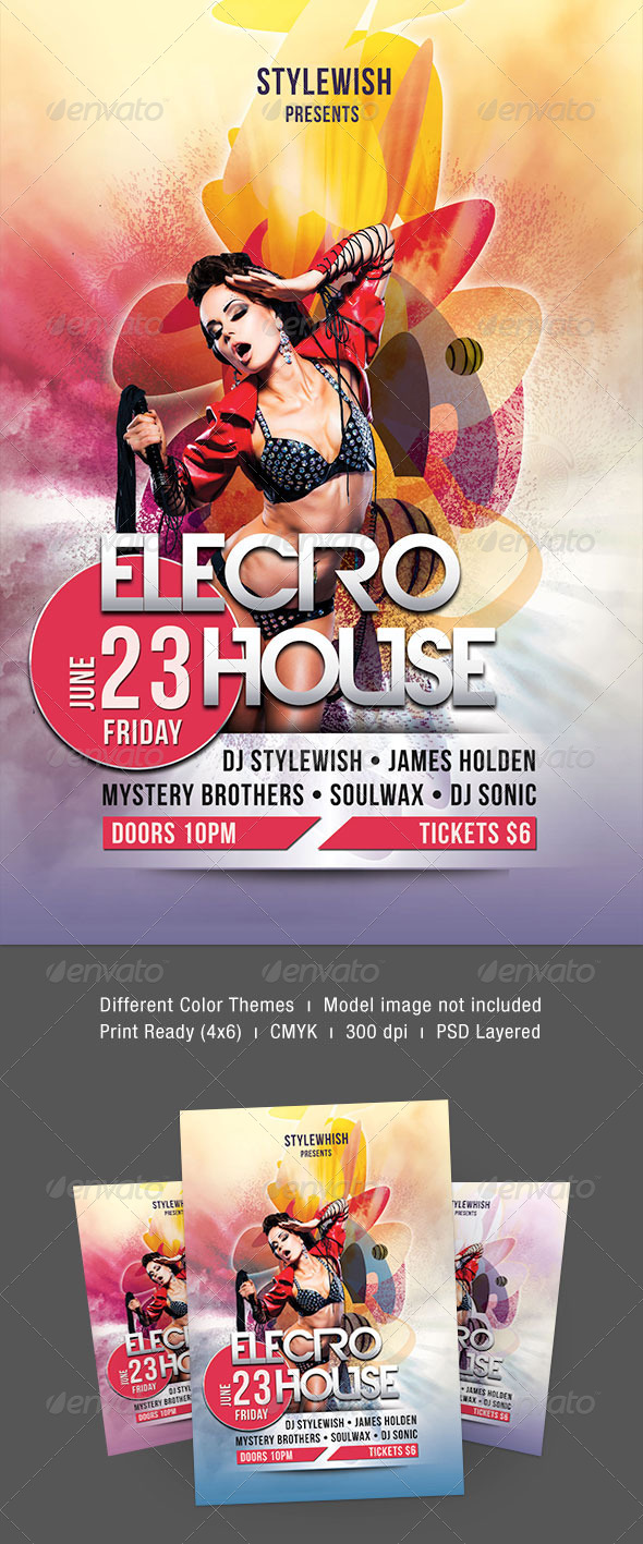 Electro House Flyer - Clubs & Parties Events