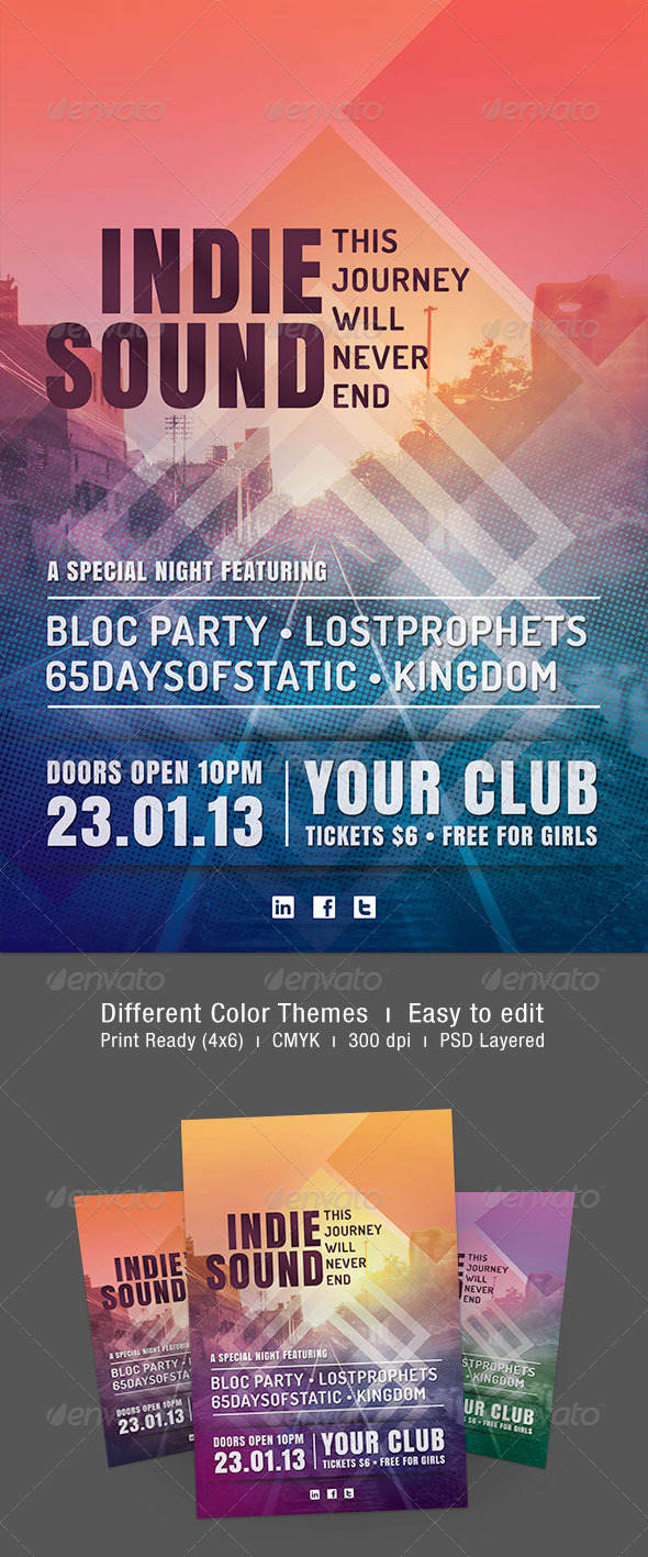Indie Sound Flyer - Concerts Events