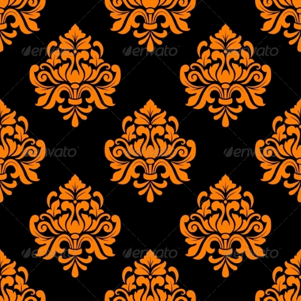 GraphicRiver Black and Orange Seamless Floral Pattern 6964736 GraphicRiver Black and Orange Seamless Floral Pattern 6964736