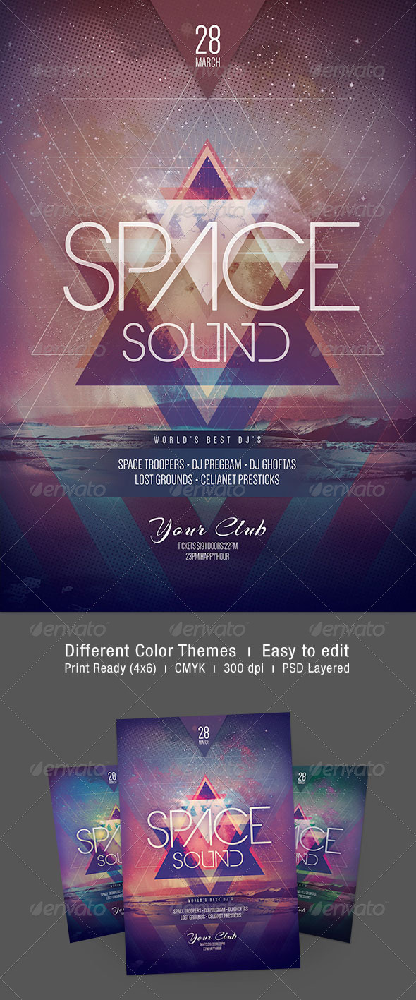 Space Sound Flyer - Clubs & Parties Events