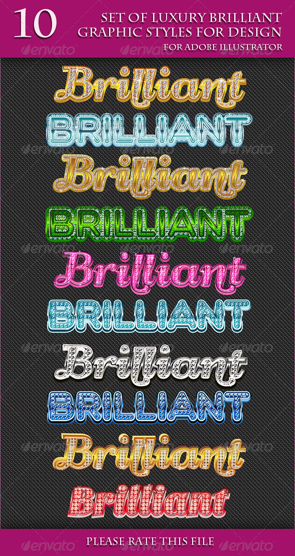 GraphicRiver Set of Luxury Brilliant Graphic Styles for Design 6965033 GraphicRiver Set of Luxury Brilliant Graphic Styles for Design 6965033