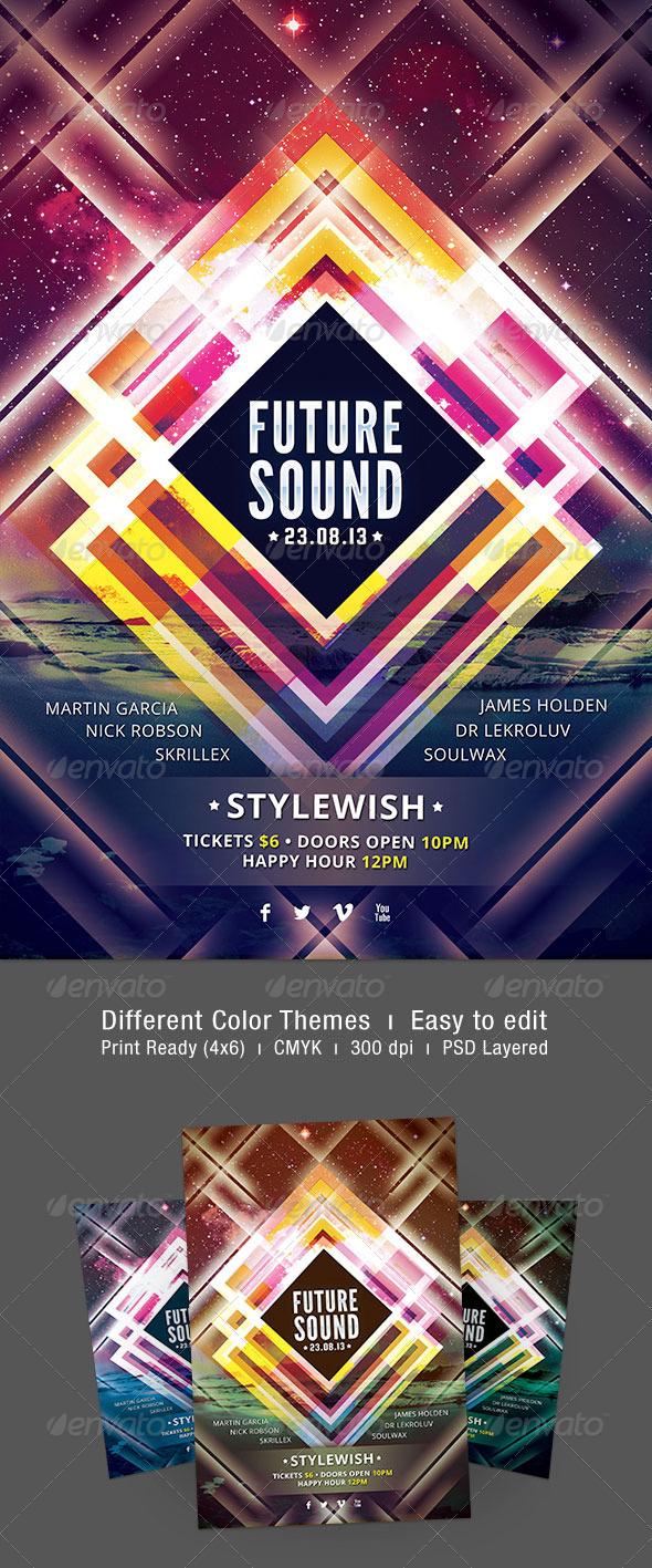 Future Sound Flyer - Clubs & Parties Events