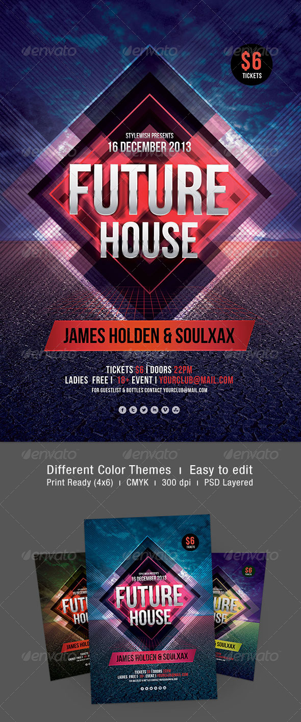 Future House Flyer - Clubs & Parties Events