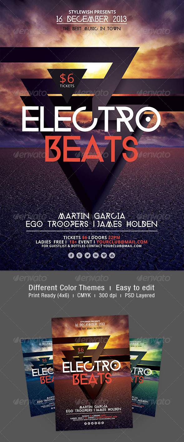Electro Beats Flyer - Clubs & Parties Events