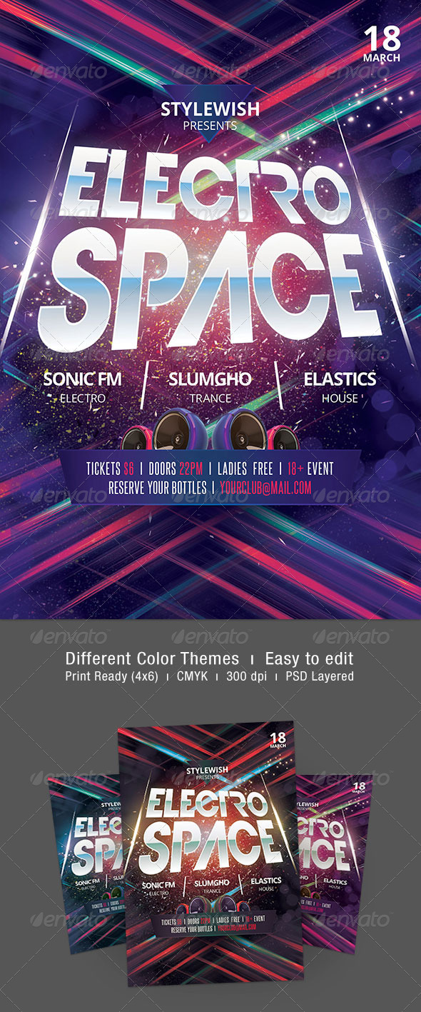 Electro Space Flyer - Clubs & Parties Events