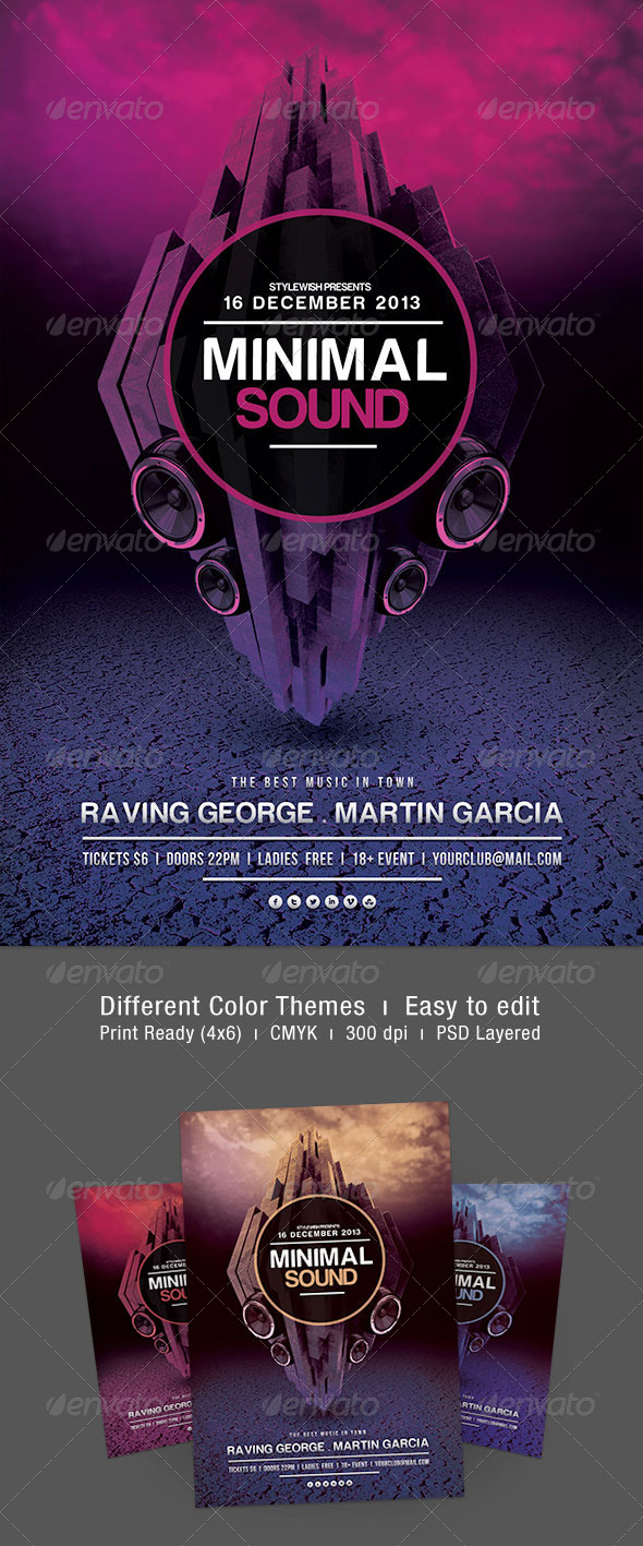 Minimal Sound Flyer - Clubs & Parties Events