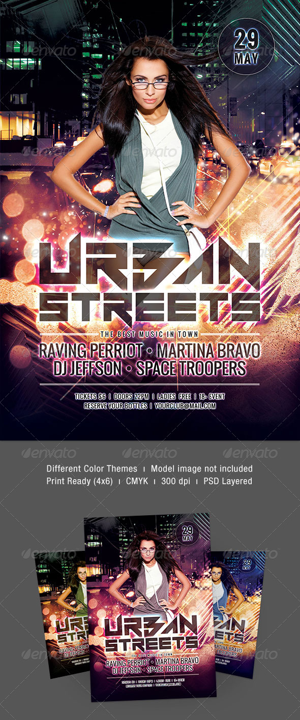 Urban Streets Flyer - Clubs & Parties Events