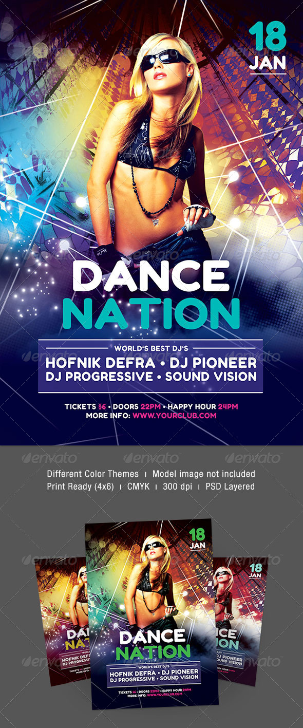 Dance Nation Flyer - Clubs & Parties Events