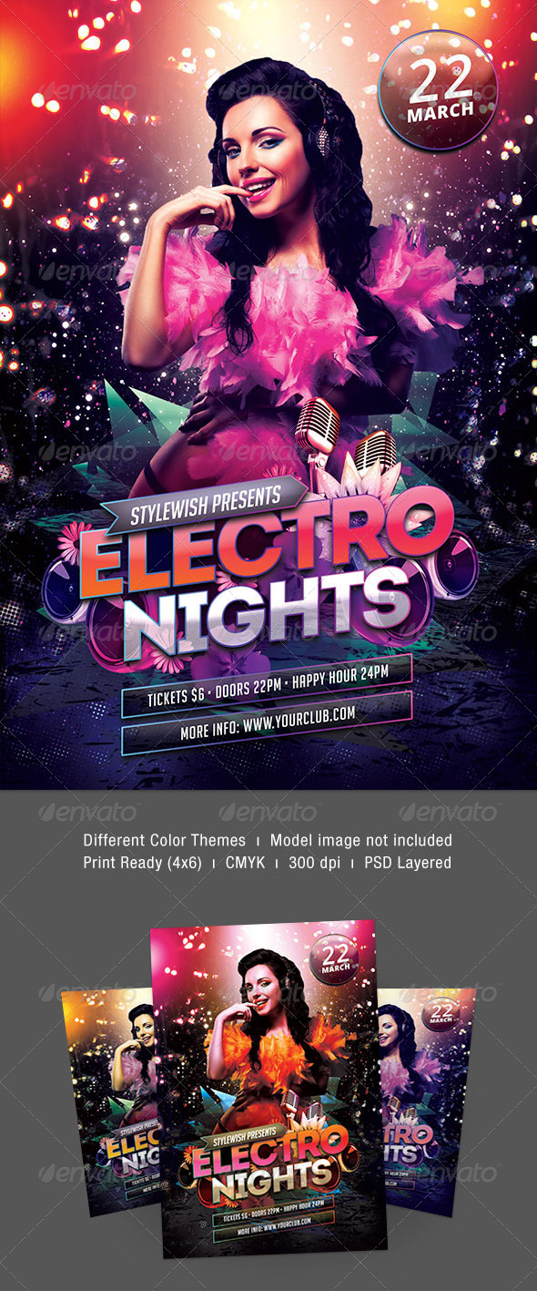 Electro Nights Flyer - Clubs & Parties Events