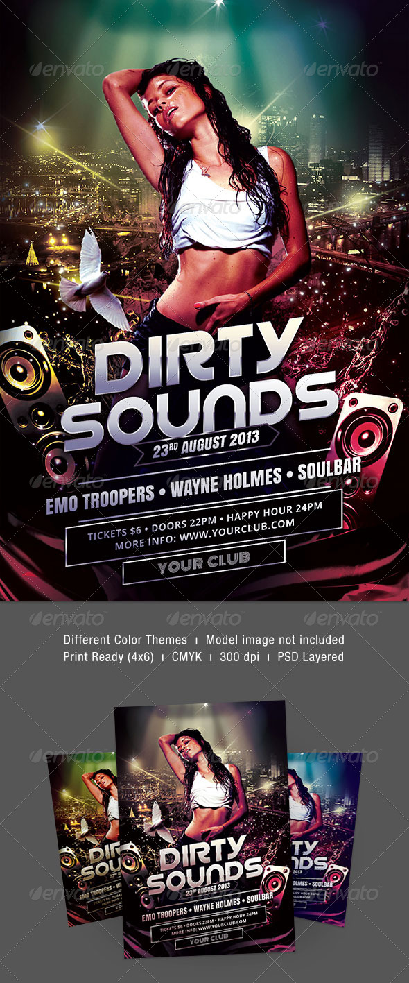 Dirty Sounds Flyer - Clubs & Parties Events