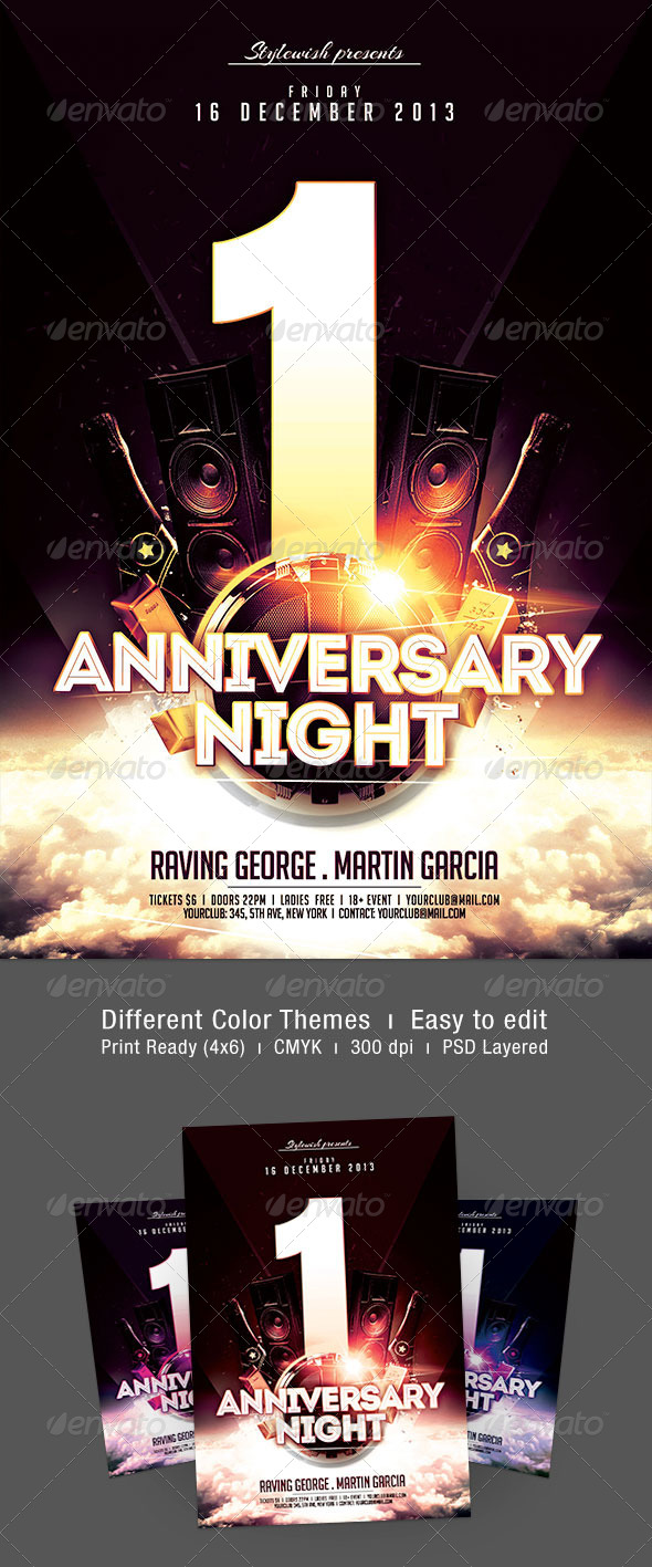 Anniversary Night Flyer - Clubs & Parties Events
