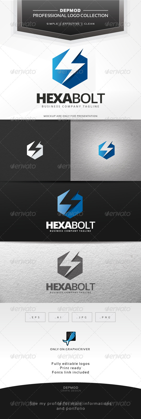 GraphicRiver Hexa Bolt Logo 6965813 GraphicRiver Hexa Bolt Logo 6965813