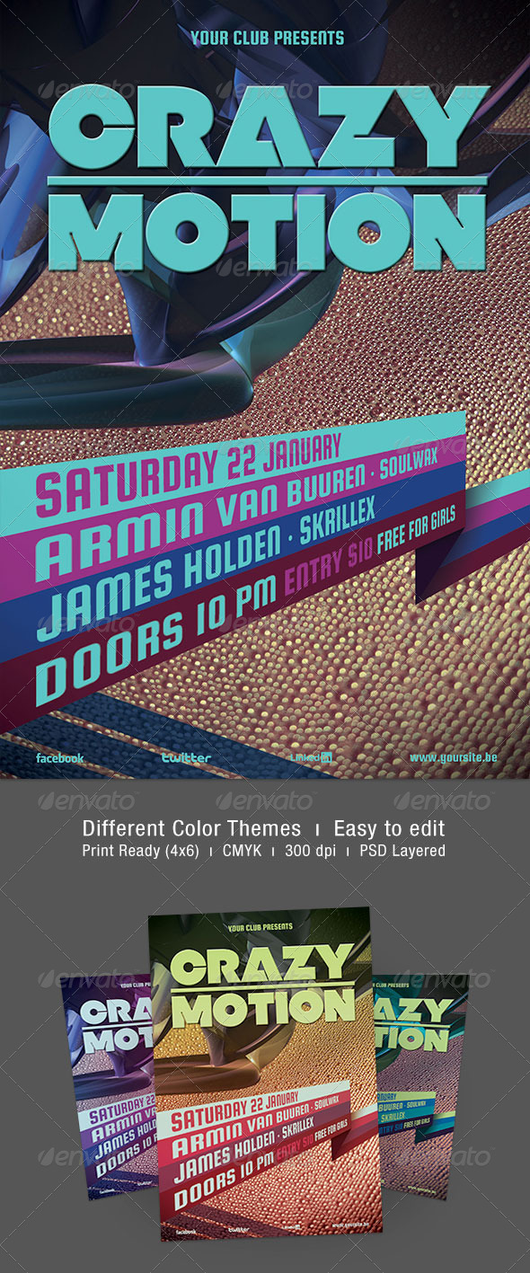 Crazy Motion Flyer - Clubs & Parties Events