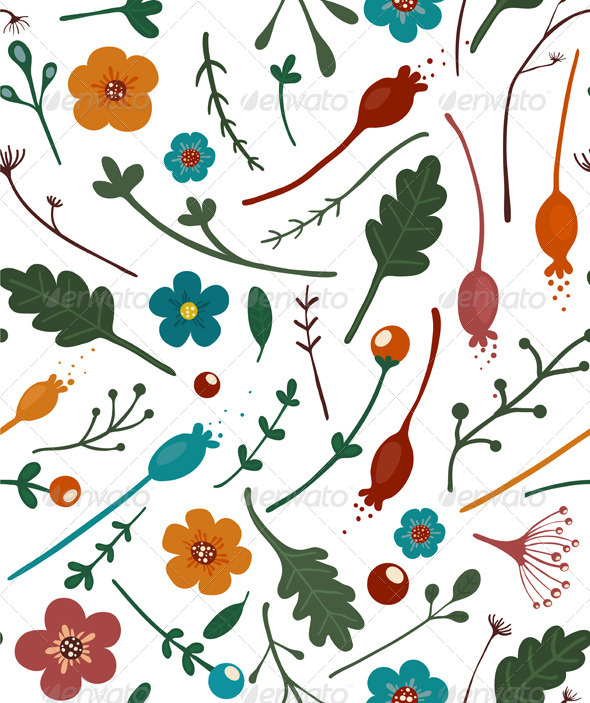 GraphicRiver Flowers Leaves and Berries Seamless Pattern 6966079 GraphicRiver Flowers Leaves and Berries Seamless Pattern 6966079