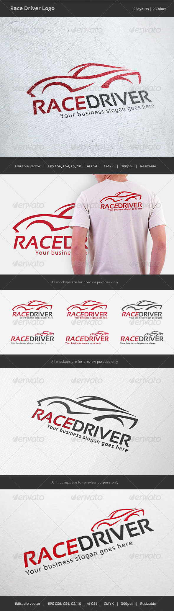 GraphicRiver Race Car Driver Logo 6968065 GraphicRiver Race Car Driver Logo 6968065
