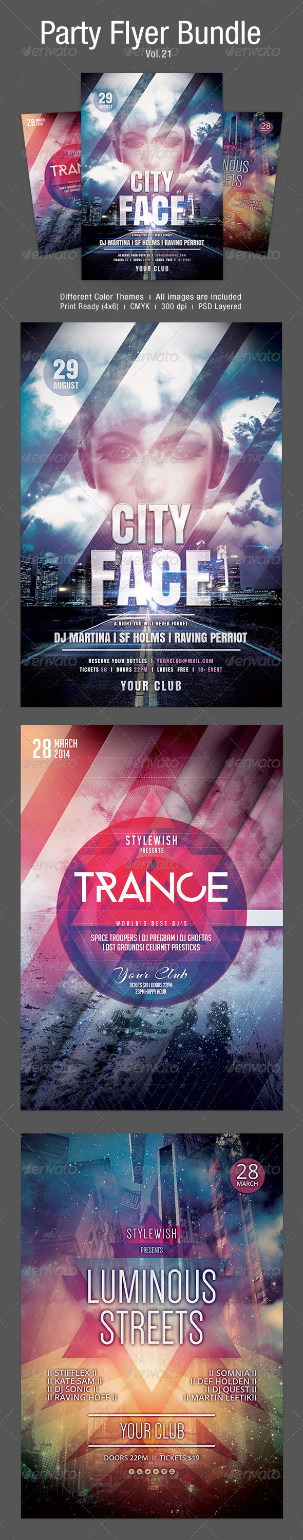 Party Flyer Bundle Vol.21 - Clubs & Parties Events