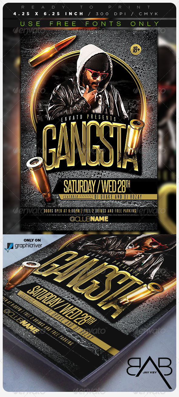 GraphicRiver Gangsta Music Party Flyer 6961740 GraphicRiver Gangsta Music Party Flyer 6961740