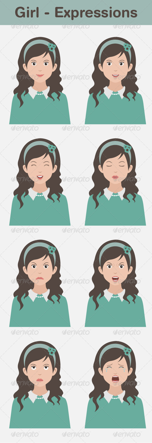 GraphicRiver Girl Expressions 6967335 GraphicRiver Girl Expressions 6967335