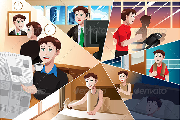 GraphicRiver Day in Life of a Modern Man 6984721 GraphicRiver Day in Life of a Modern Man 6984721