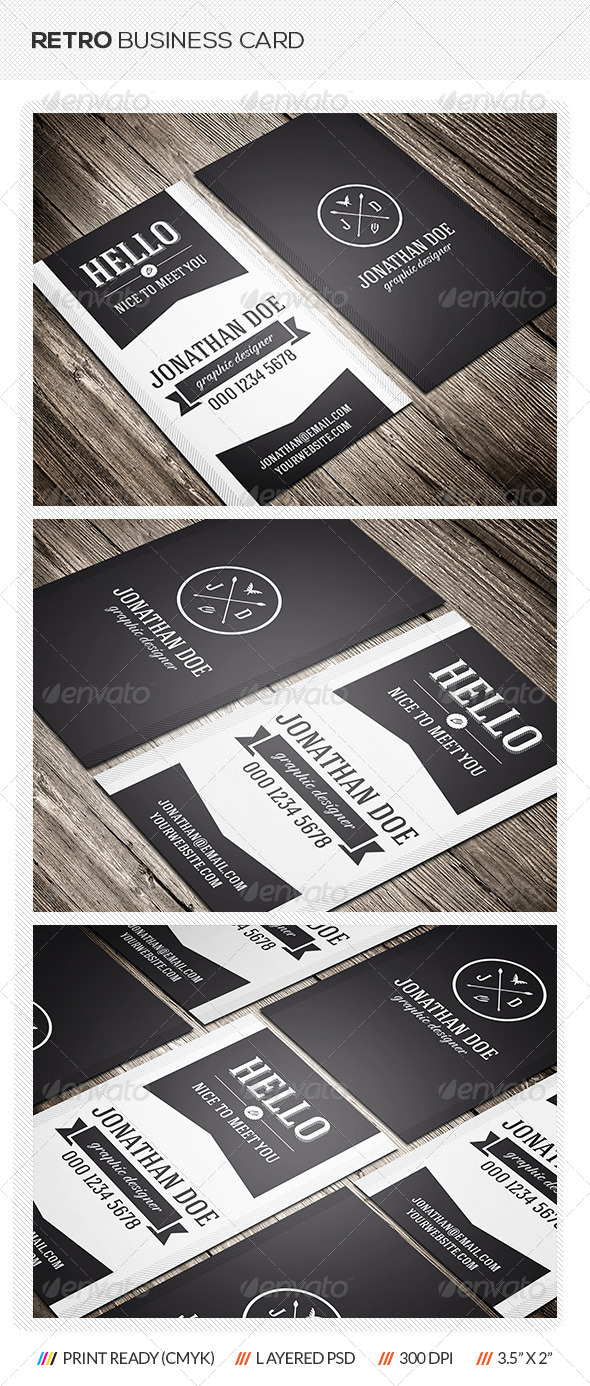 GraphicRiver Retro Business Card 6985487 GraphicRiver Retro Business Card 6985487