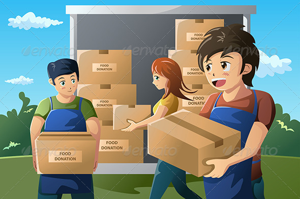 GraphicRiver Team of Volunteers Working at Food Donation Center 6995907 GraphicRiver Team of Volunteers Working at Food Donation Center 6995907