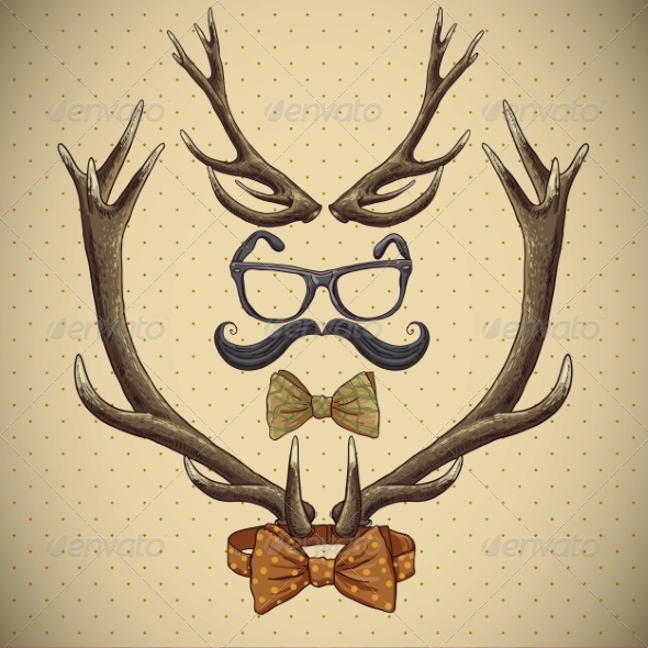 GraphicRiver Hipster Vintage Background with Deer Antlers 6996011 GraphicRiver Hipster Vintage Background with Deer Antlers 6996011
