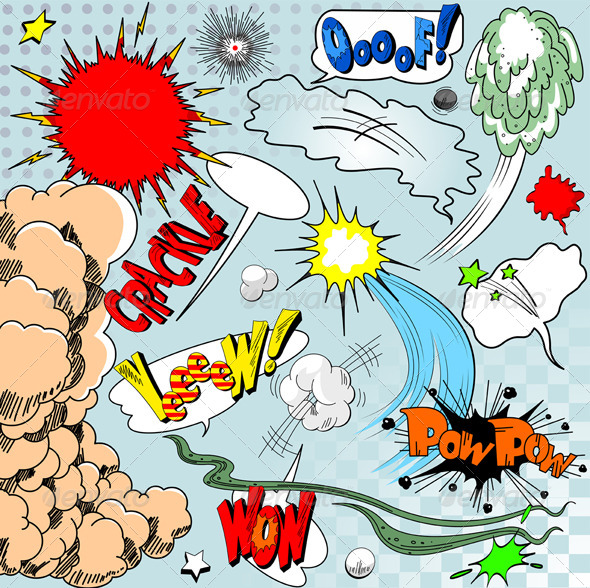 GraphicRiver Set of Comic Elements 6997095 GraphicRiver Set of Comic Elements 6997095
