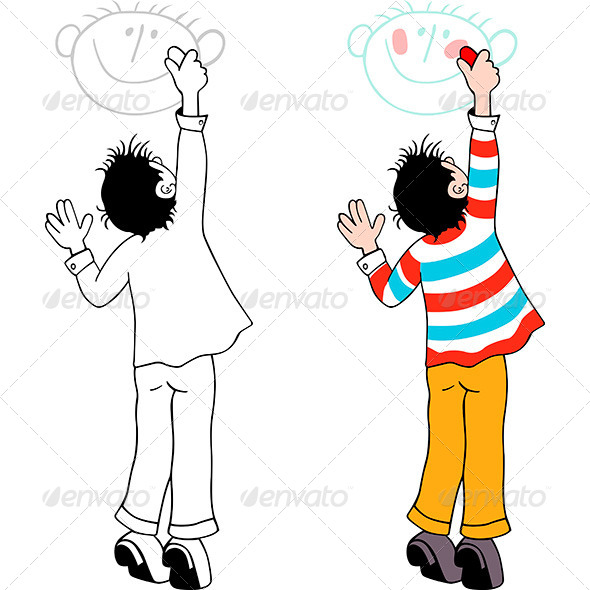 GraphicRiver Boy Painting a Smile 6998551 GraphicRiver Boy Painting a Smile 6998551