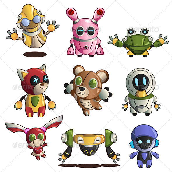 GraphicRiver Different Robot Icons 7008024 GraphicRiver Different Robot Icons 7008024