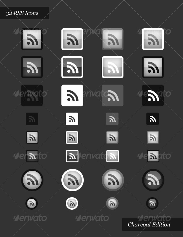 RSS Icons | Charcoal Edition - Web Icons