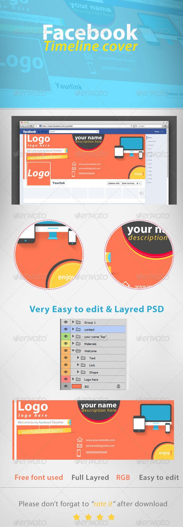 GraphicRiver Flat Facebook Timeline Cover 7009504 GraphicRiver Flat Facebook Timeline Cover 7009504