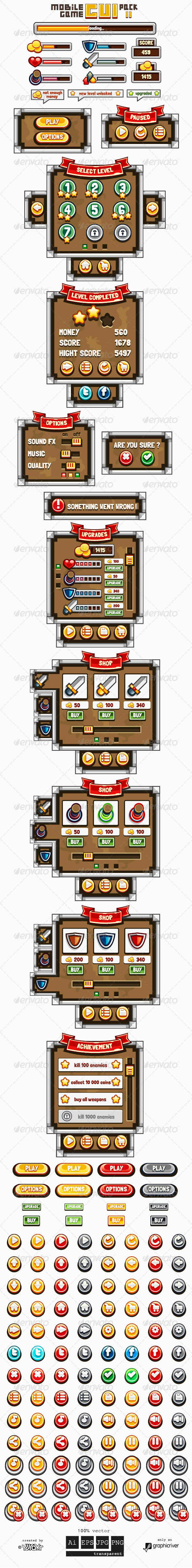 GraphicRiver Mobile Game GUI Pack 2 7010530 GraphicRiver Mobile Game GUI Pack 2 7010530