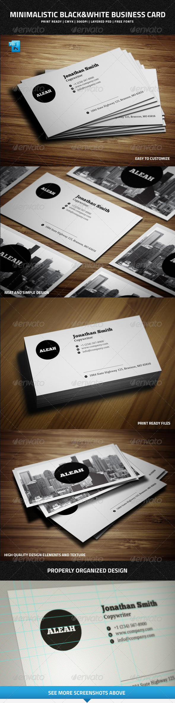 GraphicRiver Minimalistic Black&White Business Card 7010628 GraphicRiver Minimalistic Black&White Business Card 7010628
