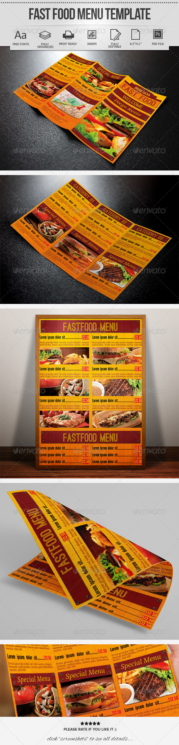 GraphicRiver Fast Food Menu Template 7013409 GraphicRiver Fast Food Menu Template 7013409