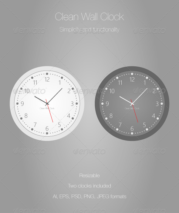 GraphicRiver Clean Wall Clock 7013686 GraphicRiver Clean Wall Clock 7013686