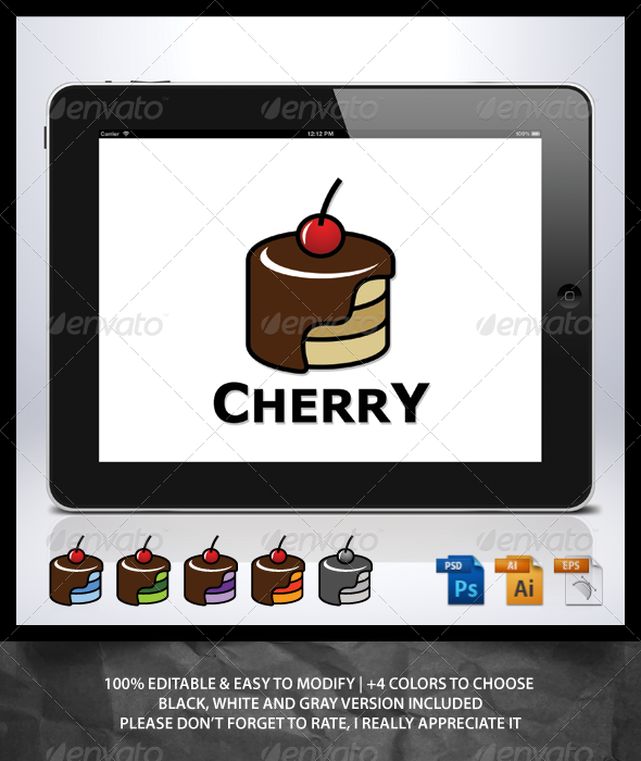 GraphicRiver Cherry Cake Logo 7021811 GraphicRiver Cherry Cake Logo 7021811