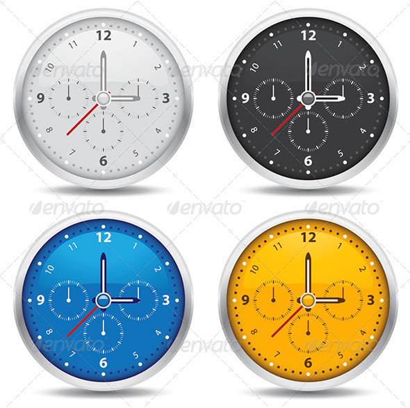 GraphicRiver Clock Vector Illustrations 7022277 GraphicRiver Clock Vector Illustrations 7022277
