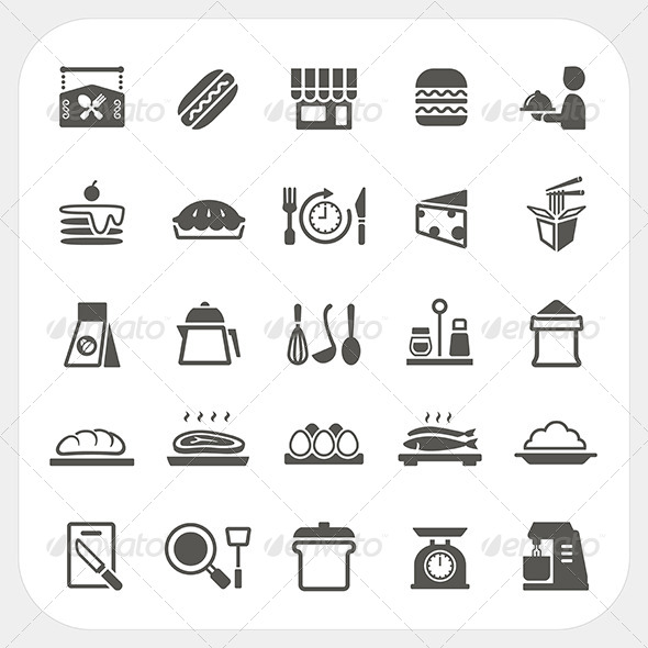 GraphicRiver Food Icons Set 7022622 GraphicRiver Food Icons Set 7022622