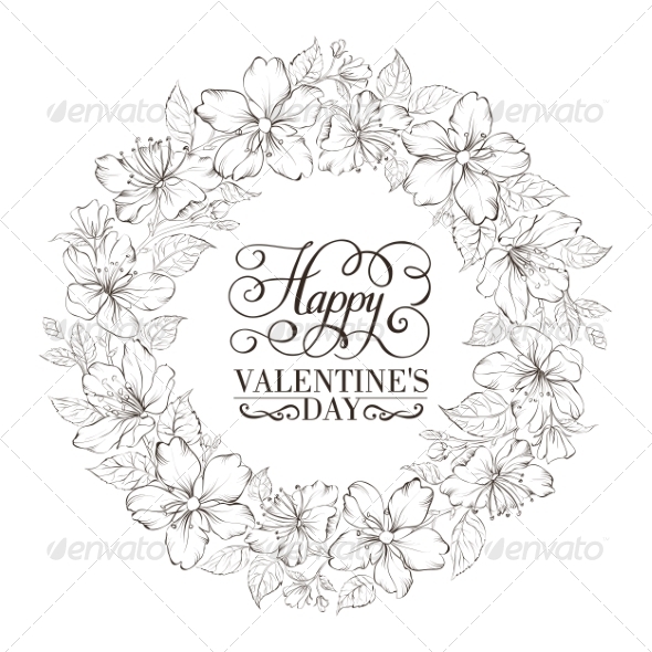 GraphicRiver Floral Wreath Valentine Design 7022670 GraphicRiver Floral Wreath Valentine Design 7022670
