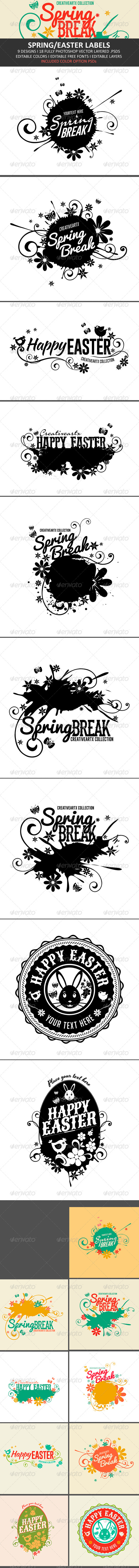 GraphicRiver Spring Easter Labels 7022708 GraphicRiver Spring Easter Labels 7022708