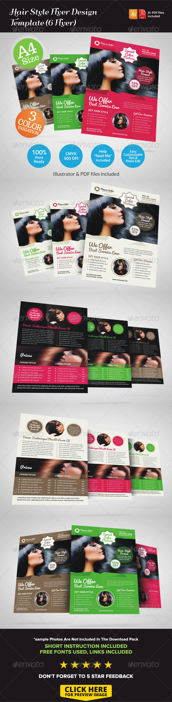 GraphicRiver Hair Style Flyer Template Double Sided 7025793 GraphicRiver Hair Style Flyer Template Double Sided 7025793