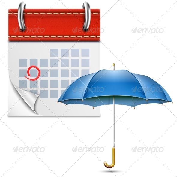GraphicRiver Loose-Leaf Calendar with Open Umbrella 7025859 GraphicRiver Loose-Leaf Calendar with Open Umbrella 7025859