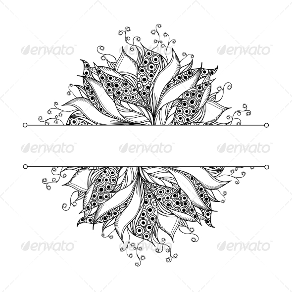 GraphicRiver Card Template with Fantasy Black and White Flower 7030205 GraphicRiver Card Template with Fantasy Black and White Flower 7030205