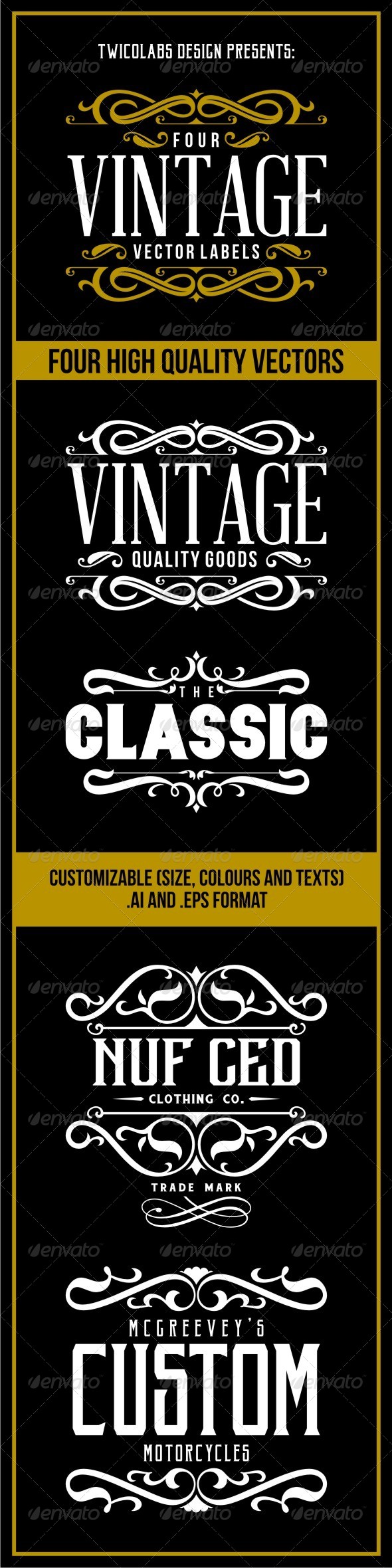 GraphicRiver 4 Vintage Vector Labels 7030842 GraphicRiver 4 Vintage Vector Labels 7030842