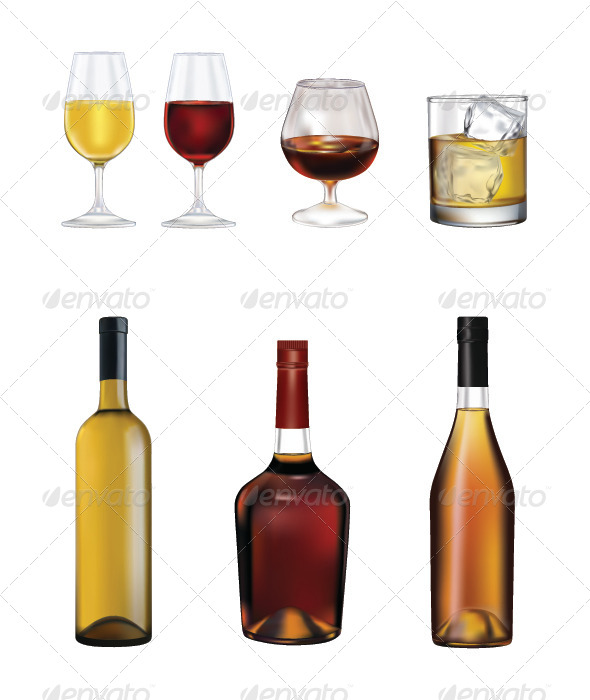 GraphicRiver Bottles and Glasses 7031360 GraphicRiver Bottles and Glasses 7031360