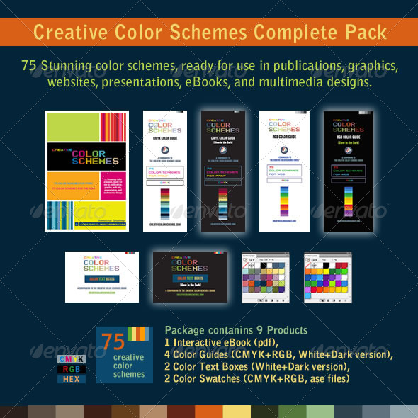 GraphicRiver 75 Color Schemes Swatches and Color Guides 7035589 GraphicRiver 75 Color Schemes Swatches and Color Guides 7035589